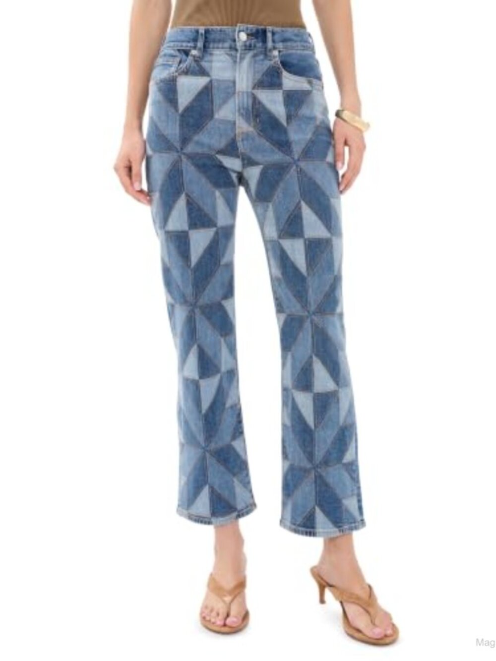 High Rise Ankle Straight Leg Stretch Denim Jeans